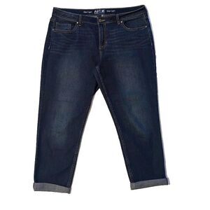 Apt. 9 Essentials Slim Capri Jeans Women's Size 16 Dark Wash Stretch Denim